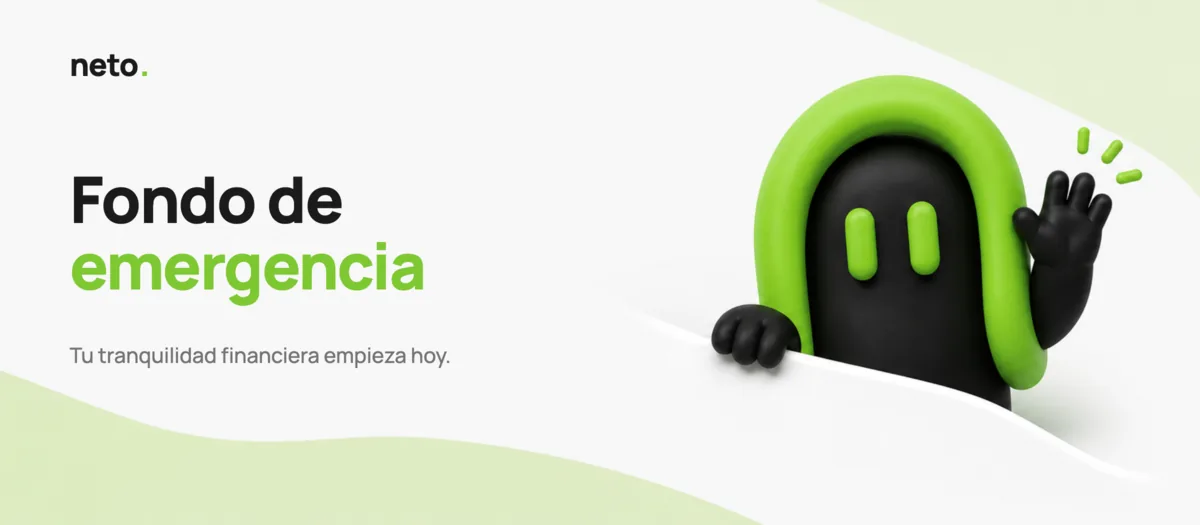 La mascota de Neto saludando junto al título Fondo de emergencia